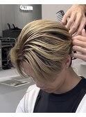 メンズ/バレイヤージュ/センターパート/ブリーチ＆ダブルカラー
