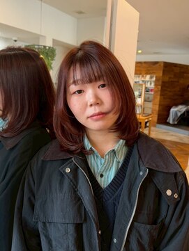 カノエ 山口小郡店(canoe) オレンジブラウン×レイヤーカット