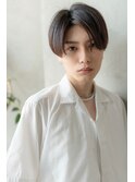 フェードカットかき上げニュアンスマッシュサイドパート