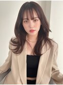 くびれレイヤーモカアッシュ_くびれヘアアプリコットオレンジ