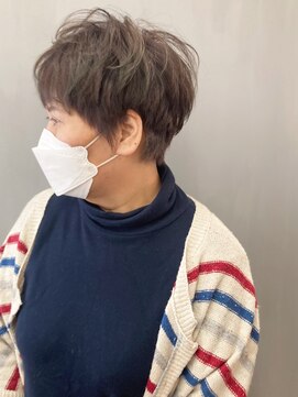 トップヘアー 総社店(TOP HAIR) ソフトウルフマッシュショート _ ミントグリーン