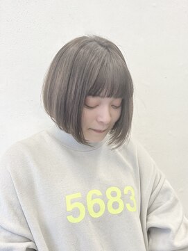 ココ 原宿(KOKO) 黒髪小顔クラゲヘアーオリーブグレーココアベージュボブ