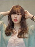  [オージュアサロン/恵比寿]フェザーバングのロングヘア