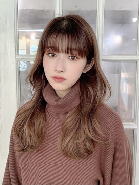 アイヴィ 表参道(IVY) 最新韓国前髪　ぱつん前髪　ラベンダー　ブラウン　【水越】