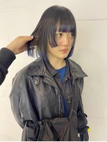 ミニボブデザインカラーエンドカラー裾カラー顔まわりカット