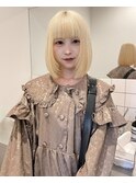 ホワイトブロンド×髪質改善タッセルボブ