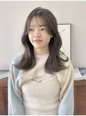 ブリーチなしオリーブグレージュくびれヘア夏カラー秋カラー