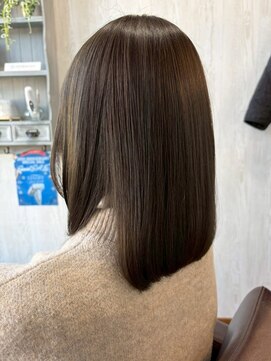 王道美髪ストレート/切りっぱなしボブ/似合わせカット/頭皮ケア