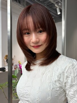 トリッカ シブヤ(TRICCA SHIBUYA) ワンカラー/イメチェン/ニュアンス艶カラー暖色ボブミディアム