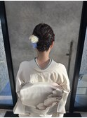 入学式ヘア/低めシニオン/和装セット