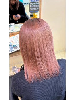 スリーアール(threeR)の写真/透明感のあるハイトーンをダブルカラーで実現◎ケアカラーで艶めく理想の髪色を！