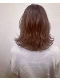 丸顔似合う前髪なし外ハネデジタルパーマS字ウェーブ20代30代