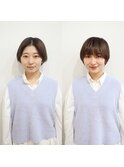 前髪カットで効果!似合わせショートヘア!