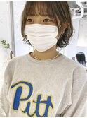 【三ツ井純】大人可愛い耳掛けナチュラルパーマ透明感カラー