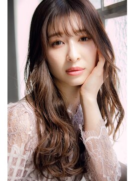 ルルディ バイ アフロディーテ銀座(luludi by APHRODITE) 黒髪/グレーベージュ/レイヤーロング/前髪パーマ/銀座