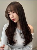 顔周りレイヤーカットグレージュカラーくびれボブベージュカラー