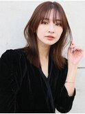 2030代40代50代アプリコットオレンジハイライトカラーくびれヘア