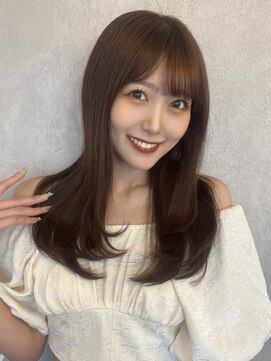 ルームバイシー 新宿(Loom. by Sea) ＊シンプルワンカール×チョコレートブラウン【新宿/韓国ヘア】
