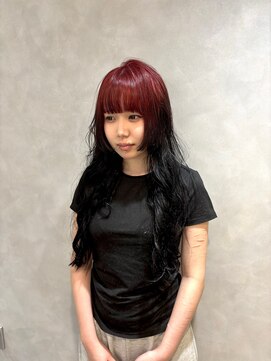 フォト イケブクロ(foto IKEBUKURO) 赤黒ルーツカラーが人気◎ブリーチで作る個性派ヘア