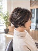 白髪ぼかしハイライト×くびれショート