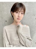大人かわいいミルクティーブラウン小顔ショート