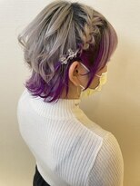 ネイヴスヘアー 福工大駅前店(Neivs Hair) ホワイトシルバー×インナーパープル