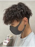 ツイストスパイラルパーマ刈り上げツーブロックメンズパーマ