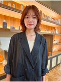 大人オレンジベージュボブ