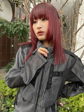 ヘルブラウ ヘアーデザイン(hellblau hair design) Cassis red