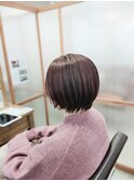ショートボブ×ピンク