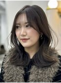 【yuuka 】くびれミディアム/ミディアムレイヤー/韓国ヘア