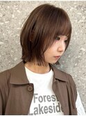 ダブルカラーレイヤーボブナチュラルボブショートウルフボブ