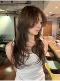 上田/パーマ落としロングレイヤーカットかきあげかきあげ前髪