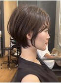 ショートボブ/前髪あり/大人ショート