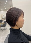 大人女性ショート×ほんのりピンクブラウン/20代30代40代