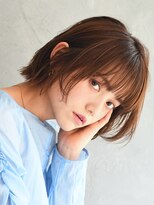 アース 焼津店(HAIR&MAKE EARTH) 内巻きボブ×オレンジ