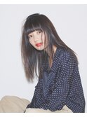 大人可愛いナチュラルストレートアッシュグレージュ