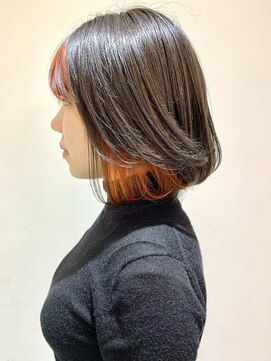 フォーク FOLK 【FOLK】インナーカラー♪オレンジ ダークグレージュ