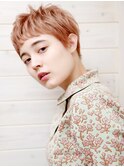 [OCEAN Hair&Life藤原純] オレンジベージュ刈り上げショート☆