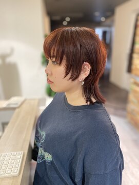 リコ エスト 上野店(lico est) ネオウルフ 可愛い小顔ウルフ チェリーレッド