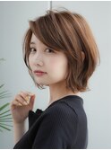 くびレイヤー前髪なしグレージュボブ 外はね【AIN.表参道】川原