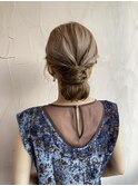 結婚式お呼ばれセット　シンプルシニヨン