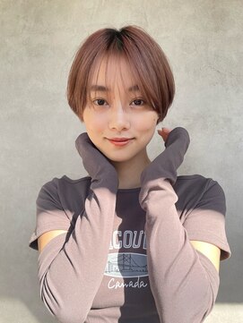 メゾンドイギー(MAISON de IGGY) シースルーショート＊前髪パーマピンクベージュブリーチカラー