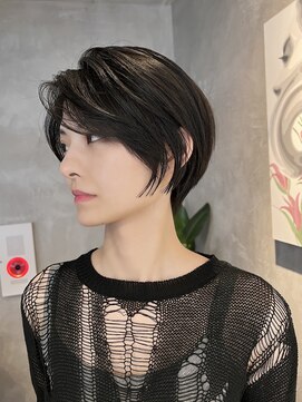 ブルックス ハイライト 大人ボブ  レイヤーボブ アッシュベージュ ショート