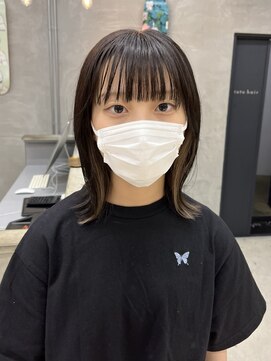 テトヘアー(teto hair) 外ハネデザインカラーインナーカラーベージュ