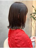 【北澤華】オリーブベージュウェットヘアボブ/縮毛矯正