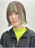 外ハネ切りっぱなしボブ×フェイスフレーミング 岐阜美容院