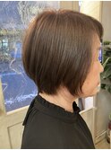 ミセスボブミセスショートふんわりボリュームUPブラウンベージュ