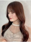 20代30代ワンホンくびれコテ巻き風リバースカール韓国風パーマ