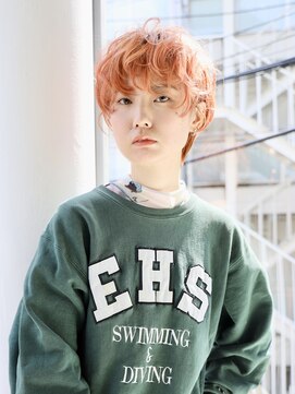 エムスラッシュ たまプラーザ(M.SLASH) アプリコットオレンジ/外国人風/フェザーショート/たまプラーザ